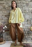 Ginny Gingham Balloon Sleeve Blouse Lemon
